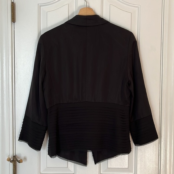 Anthropologie | Fleur Wood Strata Layered One Button Blazer Jacket Black 12 - Picture 7 of 11